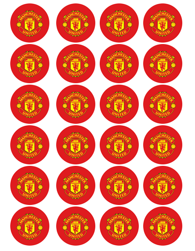 Manchester United Edible Cupcake Toppers