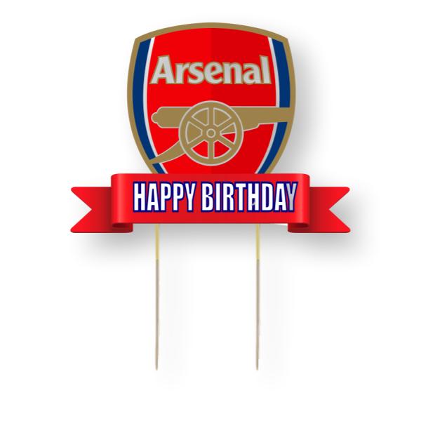 Arsenal Soccer Card Cake Topper
