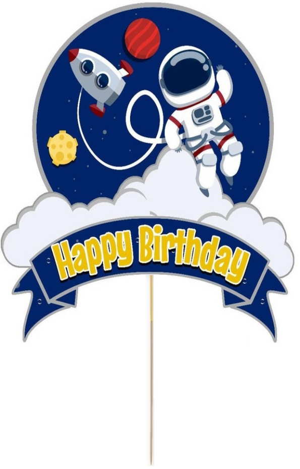 Astronaut Card Cake Topper