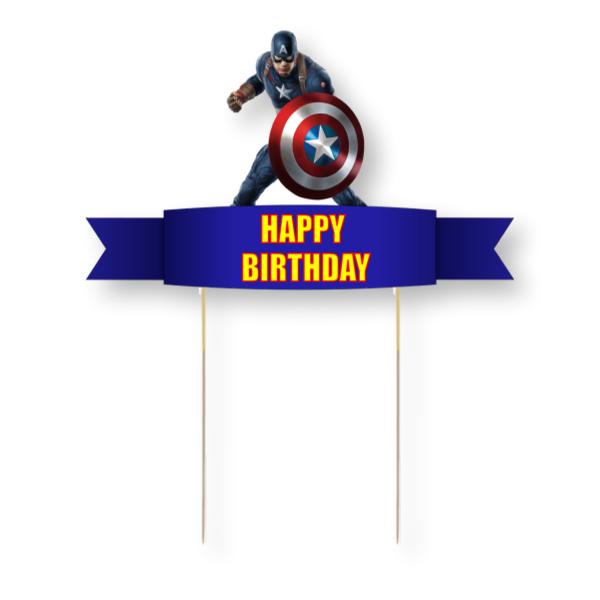 Captain America Card Cake Topper