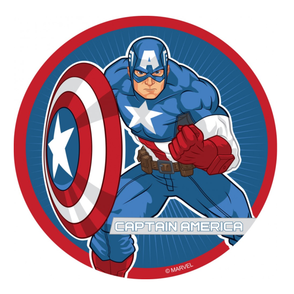 Captain America Edible Cake Topper