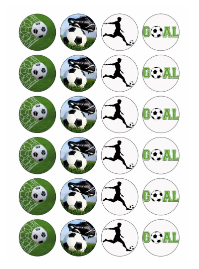 Soccer Edible Cupcake Toppers