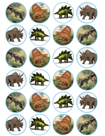 Dinosaurs Edible Cupcake Toppers