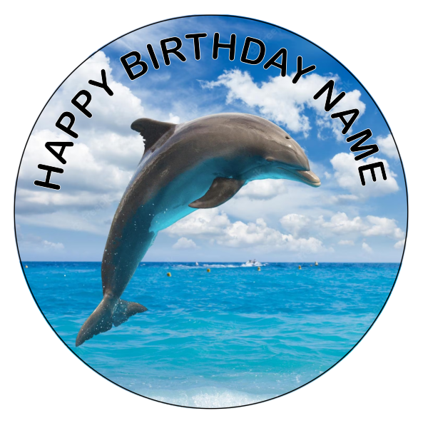 Dolphin Personalised Edible Cake Topper