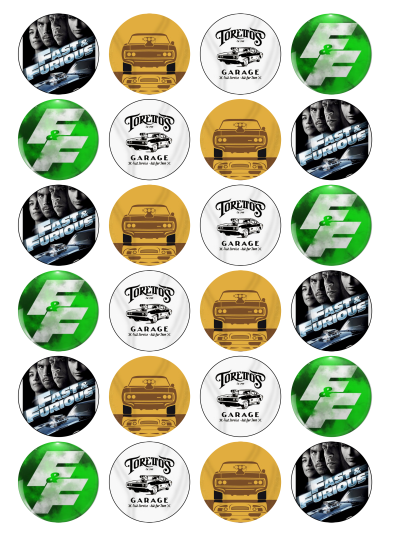 Fast & Furious Edible Cupcake Toppers