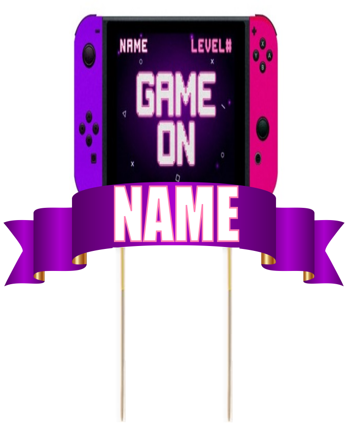 Game On Card Cake Topper