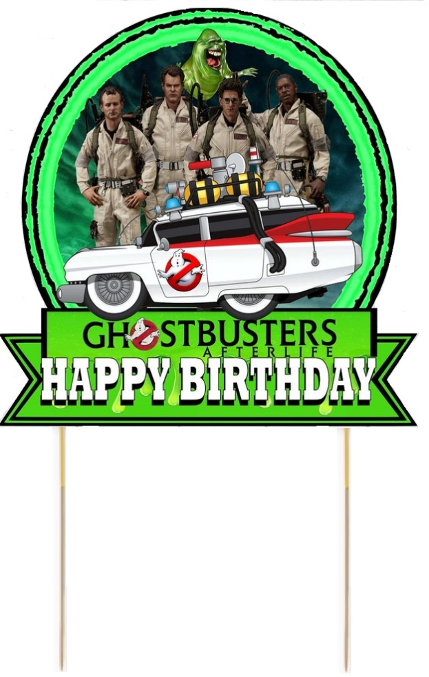 Ghostbusters Card Cake Topper