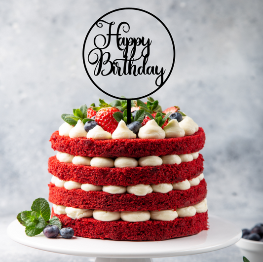 Happy Birthday Hoop Cake Topper