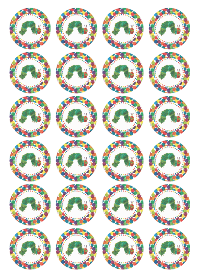 The Very Hungry Caterpillar Edible Cupcake Toppers