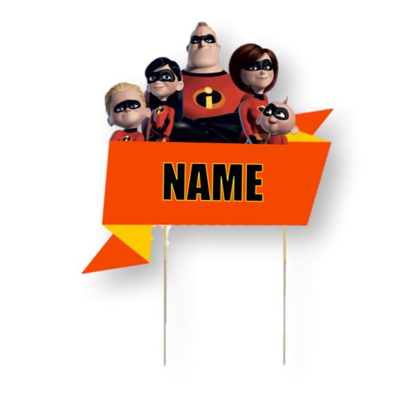 The Incredibles Card Cake Topper