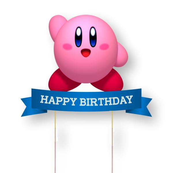 Kirby Card Cake Topper