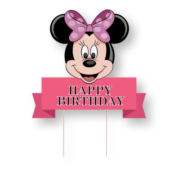 Minnie Mouse Card Cake Topper