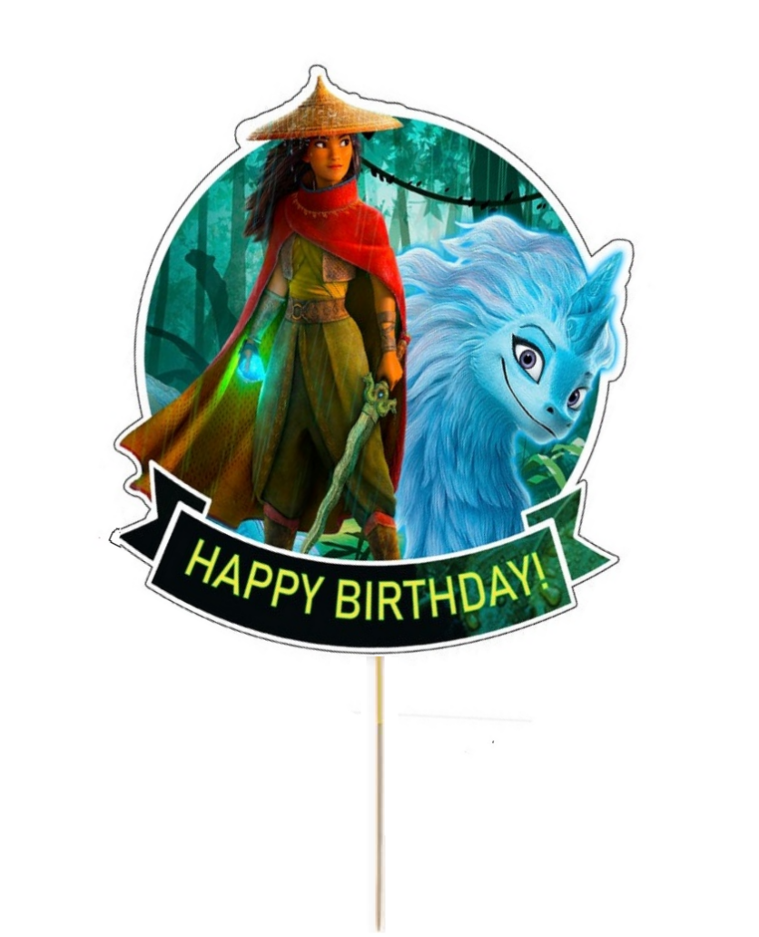 Raya And The Last Dragon Card Cake Topper