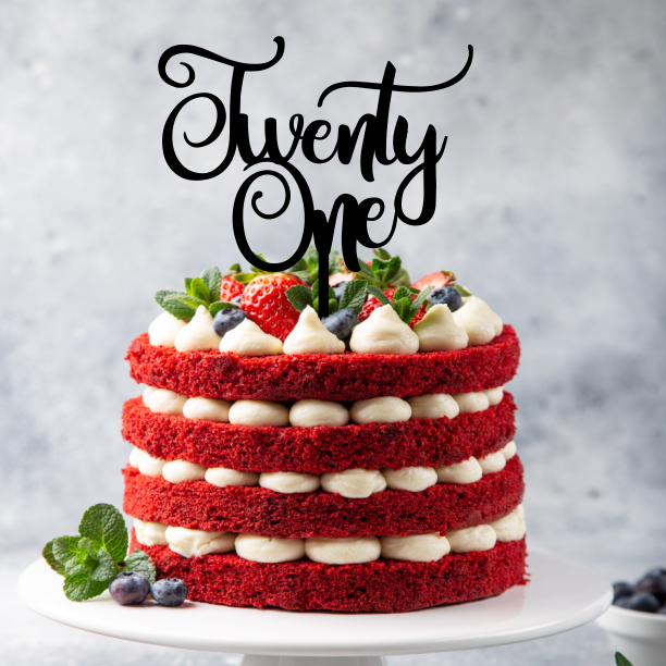 21st Twenty One Birthday Cake Topper