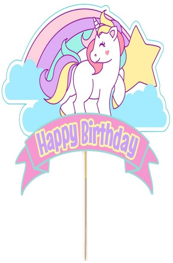 Unicorn Card Cake Topper