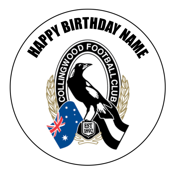 Collingwood Magpies Edible Cake Topper