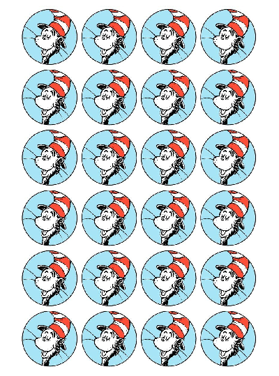 Cat in the Hat Edible Cupcake Toppers