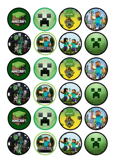 Minecraft Edible Cupcake Toppers