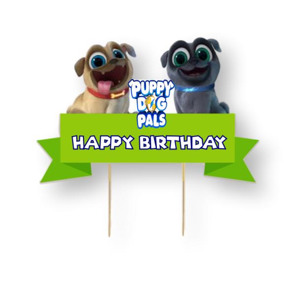Puppy Dog Pals Card Cake Topper