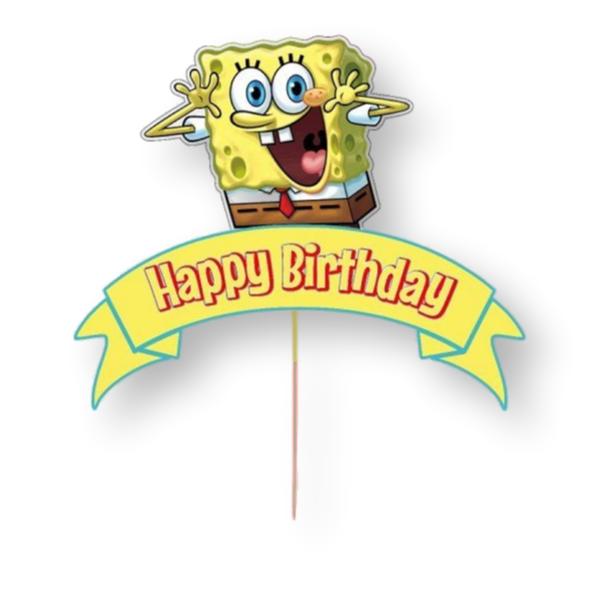Spongebob Square Pants Card Cake Topper